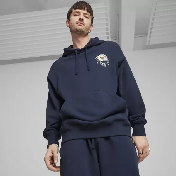  Férfi pulóver PUMA DOWNTOWN GRAPHIC HOODIE 624361-14 KÉK 