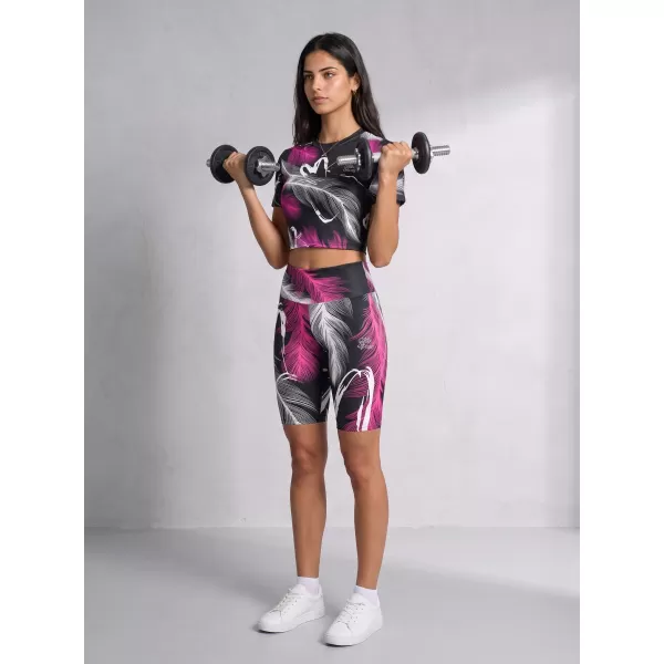 Térd feletti női leggings prémium ALTISPORT VOJ/ALW001LEG02 FEKETE/RÓZSASZÍN 
