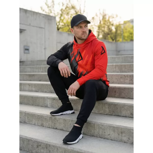  Férfi prémium funkcionális pulóver ALTISPORT VOJ/ALM006MI01 FEKETE ÉS PIROS 