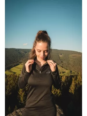 Női termikus póló HUSKY TROMI ZIP L FEKETE