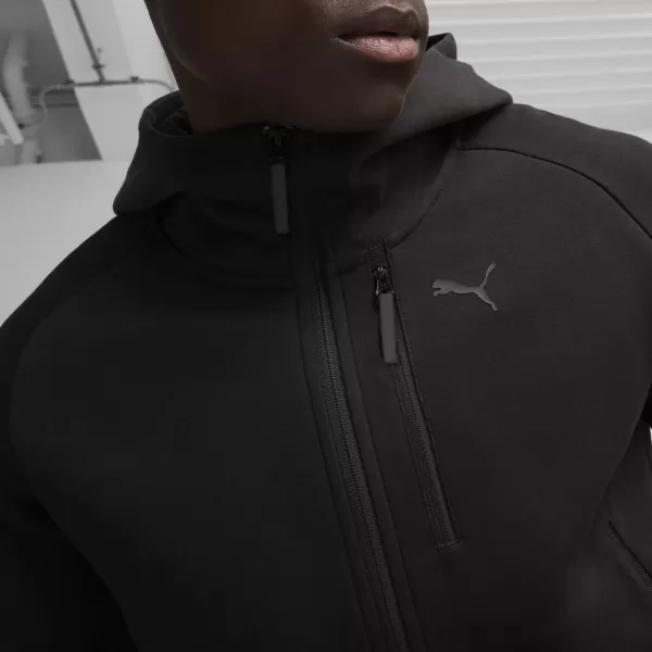  Férfi pulóver PUMA TECH FULL-ZIP HOODIE 624385-01 FEKETE 