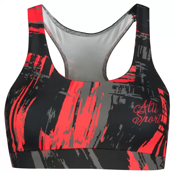  Női prémium sportmelltartó ALTISPORT VOJ/ALW010POD01 FEKETE ÉS PIROS 