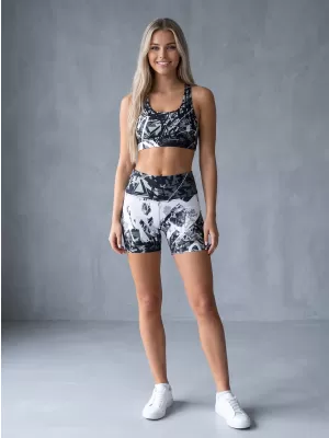 Női rövid prémium leggings ALTISPORT VOJ/ALW018LEG03 FEKETE ÉS FEHÉR