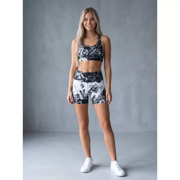  Női rövid prémium leggings ALTISPORT VOJ/ALW018LEG03 FEKETE ÉS FEHÉR 