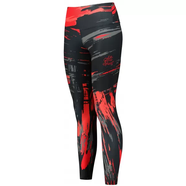  Női hosszú prémium leggings ALTISPORT VOJ/ALW010LEG01 FEKETE ÉS PIROS 