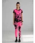 Női hosszú prémium leggings ALTISPORT VOJ/ALW012LEG01 FEKETE/FLUO RÓZSASZÍN