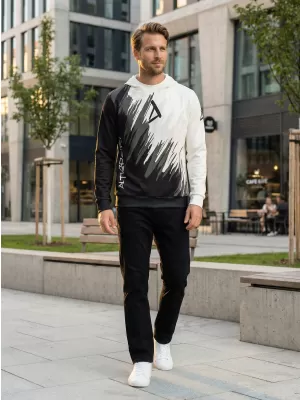 Férfi prémium funkcionális pulóver ALTISPORT VOJ/ALM006MI01 FEKETE ÉS FEHÉR