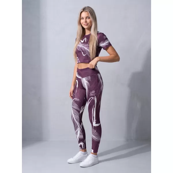  Női hosszú prémium leggings ALTISPORT VOJ/ALW001LEG01 LILA/FEHÉR 