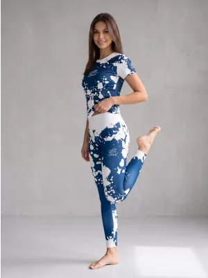 Női hosszú prémium leggings ALTISPORT VOJ/ALW012LEG01 FEHÉR KÉK