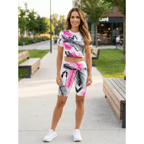 Térd feletti női leggings prémium ALTISPORT VOJ/ALW001LEG02 FEHÉR RÓZSASZÍN 