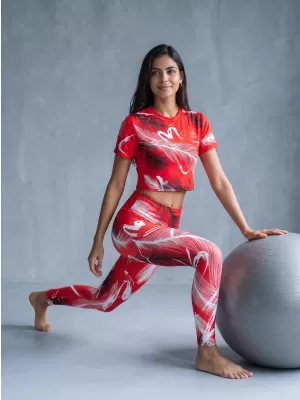 Női hosszú prémium leggings ALTISPORT VOJ/ALW001LEG01 PIROS