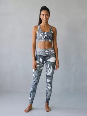 Női hosszú prémium leggings ALTISPORT VOJ/ALW020LEG01 FEKETE ÉS FEHÉR
