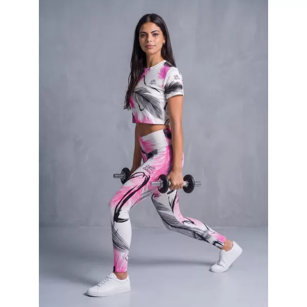  Női hosszú prémium leggings ALTISPORT VOJ/ALW001LEG01 FEHÉR RÓZSASZÍN 