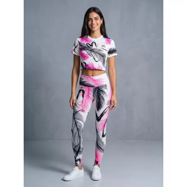  Női hosszú prémium leggings ALTISPORT VOJ/ALW001LEG01 FEHÉR RÓZSASZÍN 