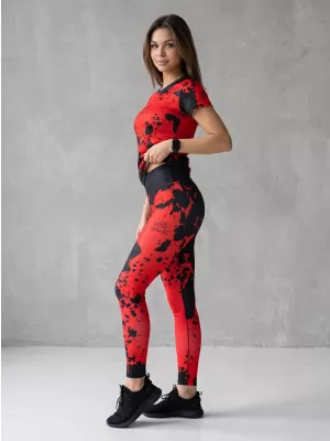 Női hosszú prémium leggings ALTISPORT VOJ/ALW012LEG01 FEKETE PIROS