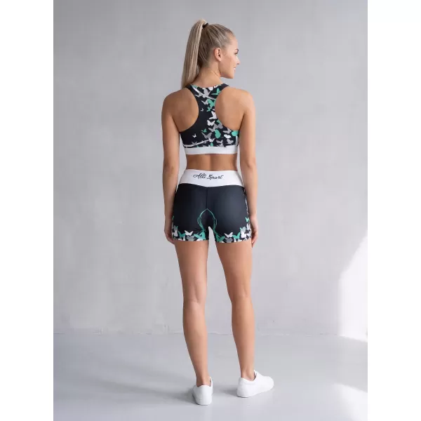  Női rövid prémium leggings ALTISPORT VOJ/ALW022LEG03 FEKETE/TÜRKIZ 
