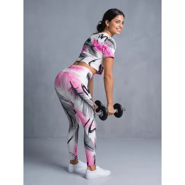  Női hosszú prémium leggings ALTISPORT VOJ/ALW001LEG01 FEHÉR RÓZSASZÍN 