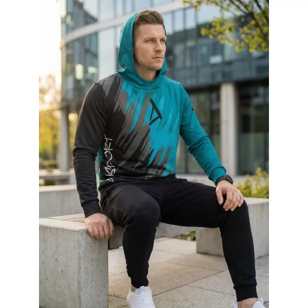  Férfi prémium funkcionális pulóver ALTISPORT VOJ/ALM006MI01 FEKETE/KEROZIN 