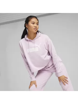 Női pulóver PUMA ESS CROPPED LOGO HOODIE TR 586870-60 RÓZSASZÍN