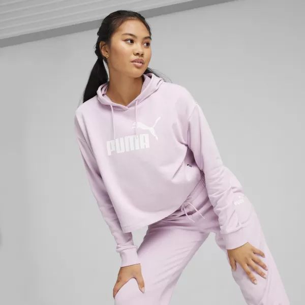  Női pulóver PUMA ESS CROPPED LOGO HOODIE TR 586870-60 RÓZSASZÍN 