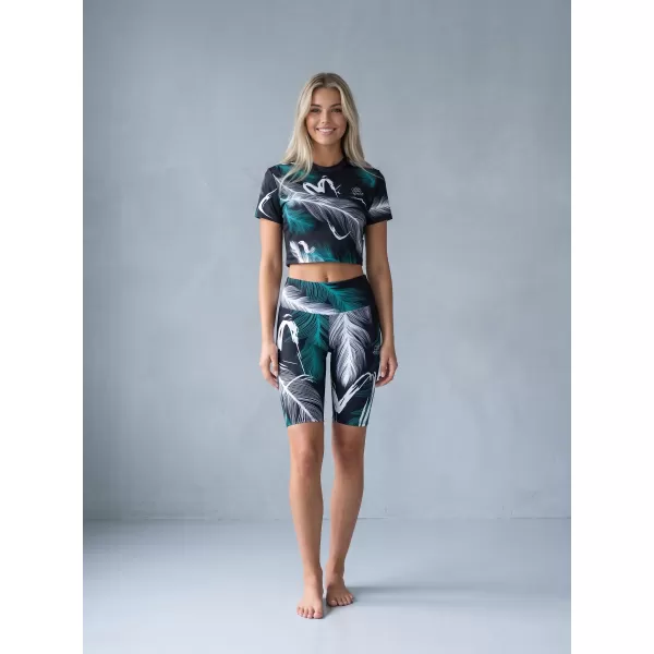  Térd feletti női leggings prémium ALTISPORT VOJ/ALW001LEG02 FEKETE/TÜRKIZ 
