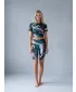 Térd feletti női leggings prémium ALTISPORT VOJ/ALW001LEG02 FEKETE/TÜRKIZ