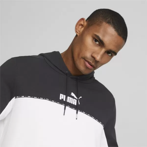  Férfi pulóver PUMA ESS BLOCK X TAPE HOODIE 675173-01 FEKETE 