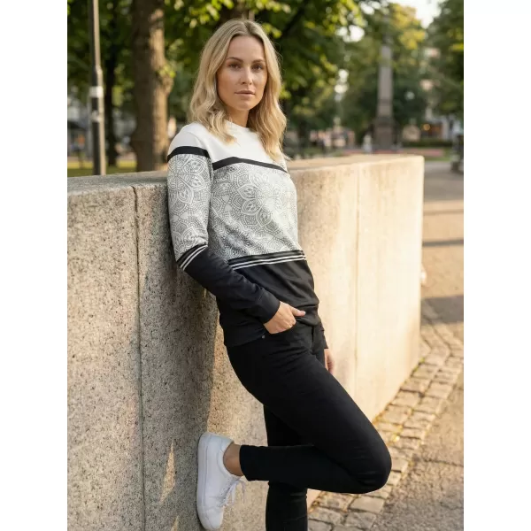  Női prémium pulóver ALTISPORT VOJ/ALW023MI01 FEKETE ÉS FEHÉR 
