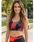 Női prémium sportmelltartó ALTISPORT VOJ/ALW010POD01 FEKETE ÉS PIROS