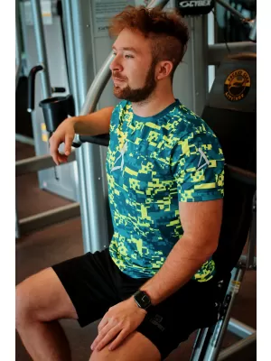 Férfi prémium plusz funkcionális póló ALTISPORT VOJ/ALM011TR02 KEROZIN/NEONSÁRGA
