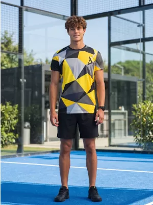 Férfi prémium plusz funkcionális póló ALTISPORT VOJ/ALM007TR02 FEKETE ÉS SÁRGA