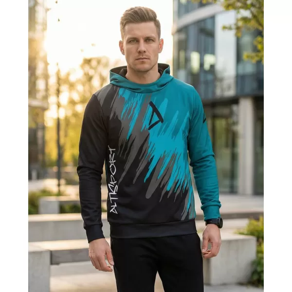  Férfi prémium funkcionális pulóver ALTISPORT VOJ/ALM006MI01 FEKETE/KEROZIN 