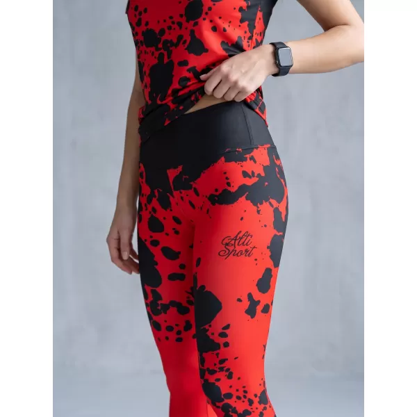  Női hosszú prémium leggings ALTISPORT VOJ/ALW012LEG01 FEKETE PIROS 