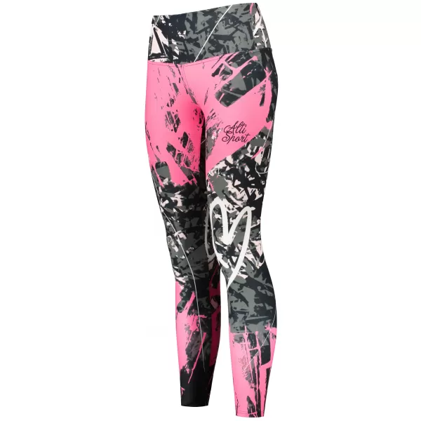  Női hosszú prémium leggings ALTISPORT VOJ/ALW018LEG01 FEKETE RÓZSASZÍN 
