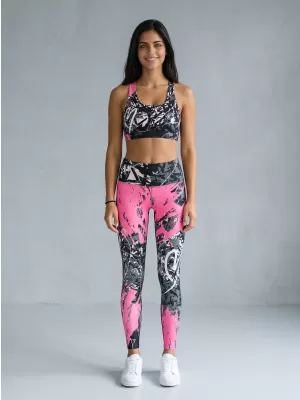 Női hosszú prémium leggings ALTISPORT VOJ/ALW018LEG01 FEKETE RÓZSASZÍN