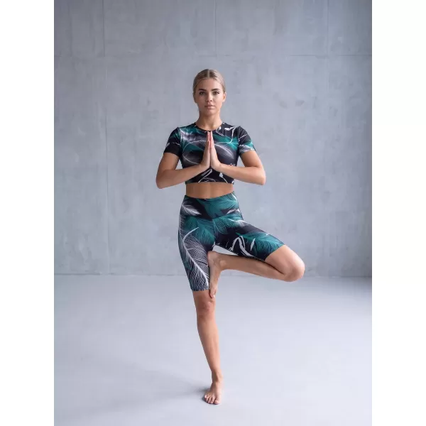  Térd feletti női leggings prémium ALTISPORT VOJ/ALW001LEG02 FEKETE/TÜRKIZ 