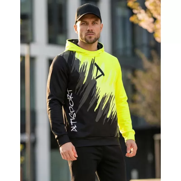  Férfi prémium funkcionális pulóver ALTISPORT VOJ/ALM006MI01 FEKETE ÉS SÁRGA 