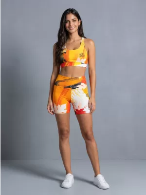 Női rövid prémium leggings ALTISPORT VOJ/ALW019LEG03 NARANCS