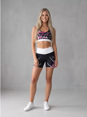 Női rövid prémium leggings ALTISPORT VOJ/ALW022LEG03 FEKETE RÓZSASZÍN