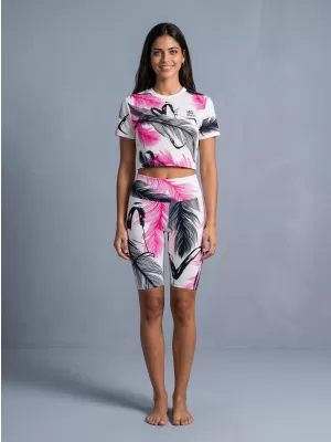 Térd feletti női leggings prémium ALTISPORT VOJ/ALW001LEG02 FEHÉR RÓZSASZÍN