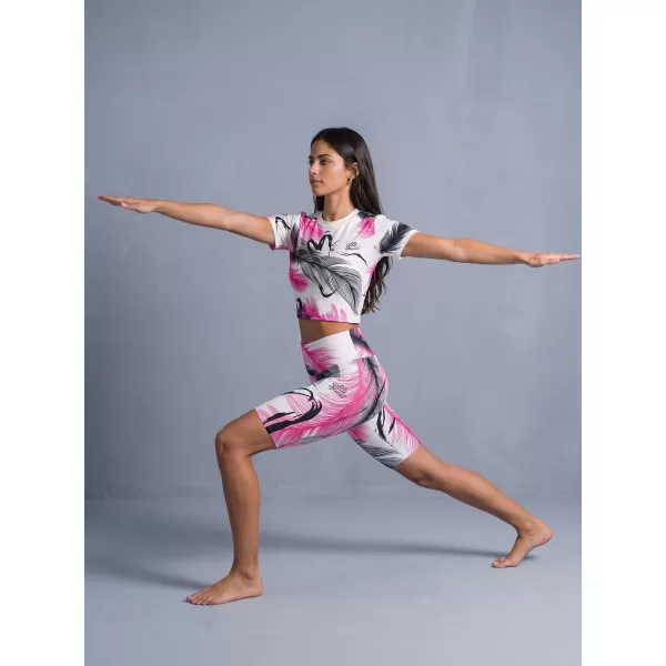  Térd feletti női leggings prémium ALTISPORT VOJ/ALW001LEG02 FEHÉR RÓZSASZÍN 