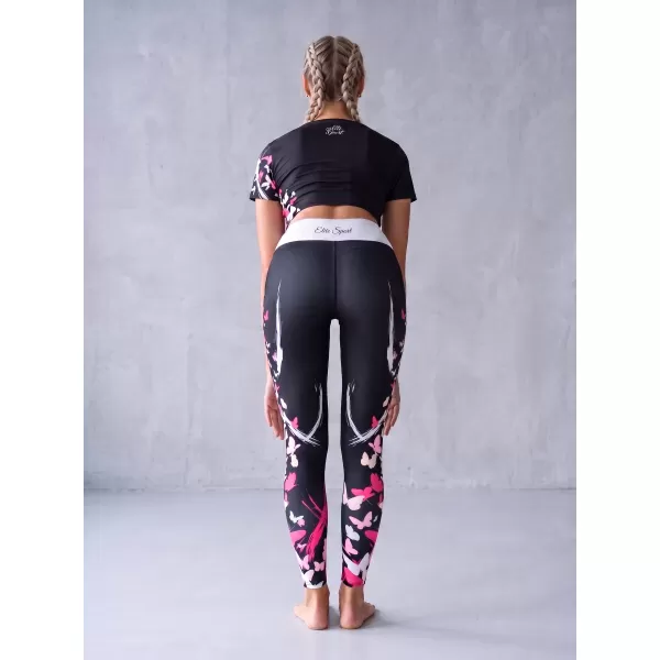  Női hosszú prémium leggings ALTISPORT VOJ/ALW022LEG01 FEKETE RÓZSASZÍN 