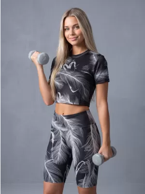 Térd feletti női leggings prémium ALTISPORT VOJ/ALW001LEG02 FEKETE/SZÜRKE