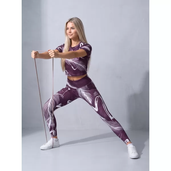  Női hosszú prémium leggings ALTISPORT VOJ/ALW001LEG01 LILA/FEHÉR 