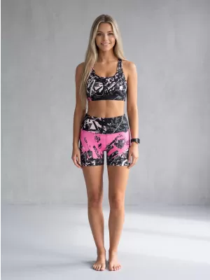 Női rövid prémium leggings ALTISPORT VOJ/ALW018LEG03 FEKETE RÓZSASZÍN