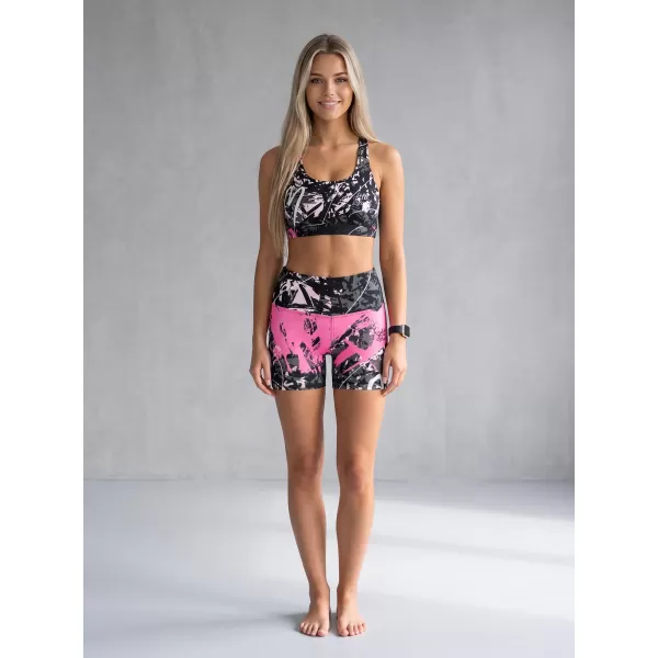  Női rövid prémium leggings ALTISPORT VOJ/ALW018LEG03 FEKETE RÓZSASZÍN 