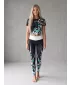 Női hosszú prémium leggings ALTISPORT VOJ/ALW022LEG01 FEKETE/TÜRKIZ