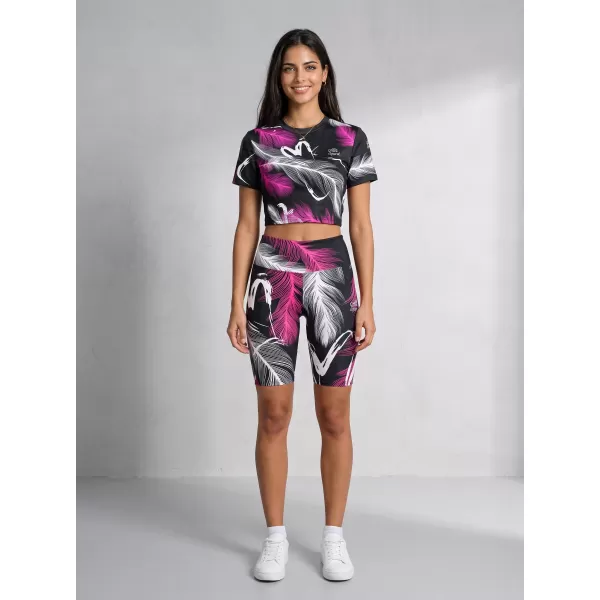  Térd feletti női leggings prémium ALTISPORT VOJ/ALW001LEG02 FEKETE/RÓZSASZÍN 