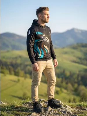 Férfi prémium funkcionális pulóver ALTISPORT VOJ/ALM029MI01 FEKETE ÉS KÉK