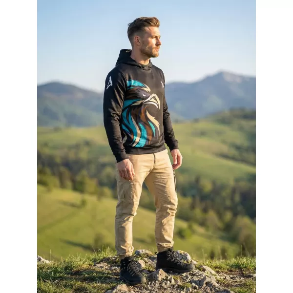  Férfi prémium funkcionális pulóver ALTISPORT VOJ/ALM029MI01 FEKETE ÉS KÉK 